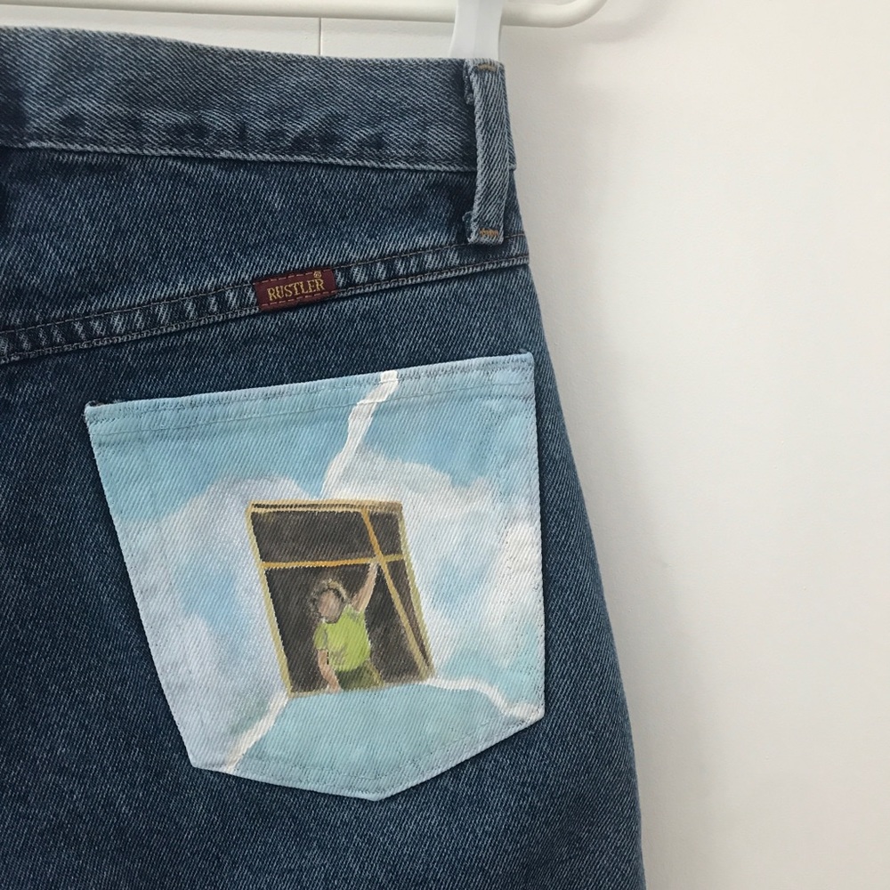 Handpainted Rustler Jeans